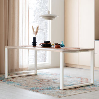 Manner tammi lankkupöytä 195x90 cm valkolakattu tammi/valkoinen A-laatu