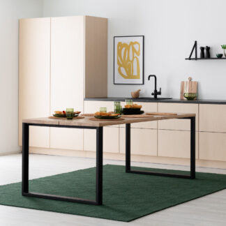 Manner tammi lankkupöytä 220x90 cm lakattu tammi/musta