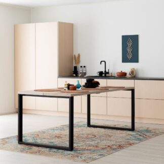 Manner tammi lankkupöytä 180x90 cm valkolakattu tammi/musta
