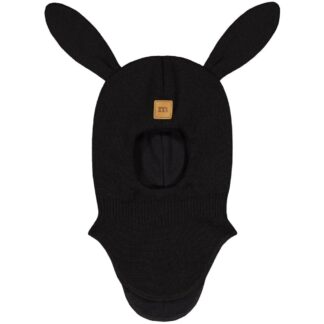 Bunny Helmet -Merinovilla Kypärämyssy | Black - 3-4Y