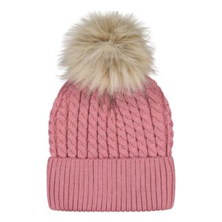 Cable Beanie -Palmikkopipo, Merinovilla | Rosy - A