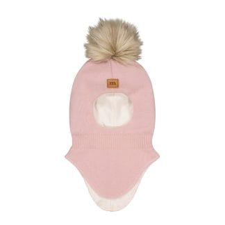 Fur Pom Pom -Kypärämyssy, Merinovilla | Hearty Pink - 5-6Y