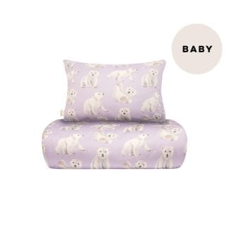 Polar Bears -Pussilakanasetti Baby | Icy Lilac
