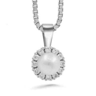 Silván Lauriel timanttiriipus makeanvedenhelmellä, 0,24ct, valkokultaa, timanttikorut