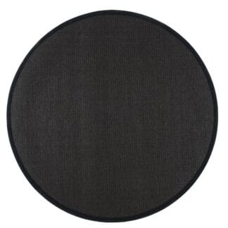 VM Carpet Sisal matto 160 cm pyöreä musta, 70 mm kanttaus