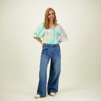 Sunset Volume Sleeve Blouse -Paita - XXL