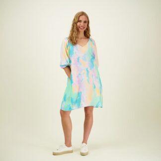 Sunset Volume Sleeve Tunic Dress -Mekko - XXL