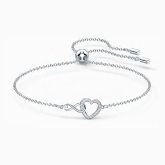Swarovski Infinity Heart kristallirannekoru, valkoinen