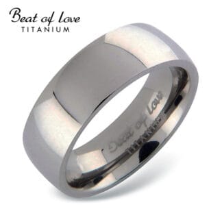Beat of Love, titaanisormus 7 mm, kiiltävä pinta