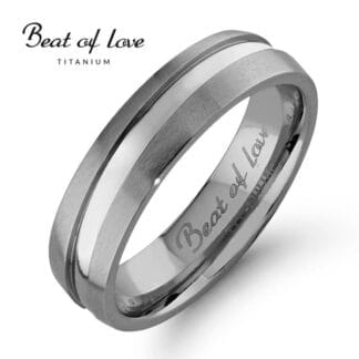 Beat of Love titaanisormus, kiiltävällä uralla, 5 mm
