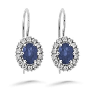 Silván Lauriel timanttikorvakorut safiireilla, 0,56ct, valkokultaa, timanttikorut