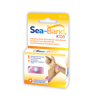 Sea-Band Kids Pahoinvointirannekkeet, pinkki 1 pari 1 pari