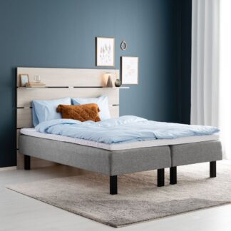 Unia Basic runkopatjasänky 160x200 cm relax pp, mustat jalat, harmaa Ibiza