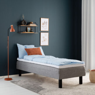 Unia Basic runkopatjasänky 80x200 cm relax pp, mustat jalat, harmaa Ibiza