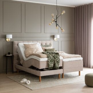 Unia Luxus moottorisänky 160x200 pocket M, Memory soft, hiekka Omega 08,