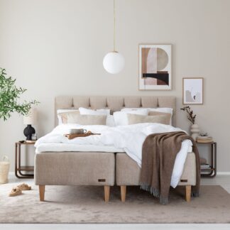 Unia Platina runkopatjasänky 160 L Stylex, tammi jalat, beige Vogue 02