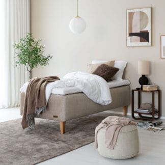Unia Platina runkopatjasänky 80 L luonnonkumi, tammi jalat, beige Vogue 02