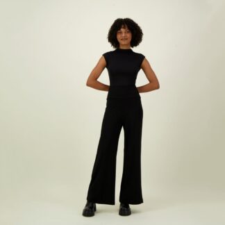 Wide Leg Trousers -Housut | Black - XXL