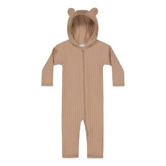 Wide Rib Bear Playsuit -Haalari | Nougat - 62/68