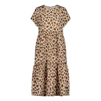 Women's Leopold Tiered Midi Dress -Mekko | Chocolate - XXL