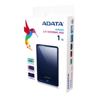 ADATA Classic HV620S - Kiintolevy - 1 TB - ekstern (bærbar) - USB 3.0 - blå