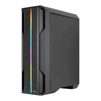 AeroCool Splinter Duo - MDT - ATX - sidepanel med vindue (hærdet glas) - sort - USB/Lyd