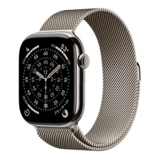 Apple Watch Series 11 GPS + Cellular 46mm Natural Titanium Case with Natural Milanese Loop - S/M