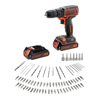 BLACK+DECKER BDCDC18BAFC - Porakone/porakone - akkuporakone - 1-nopeuksinen - avaimeton porakori 10 mm - 30 N-m - 2 akkua - 18 V