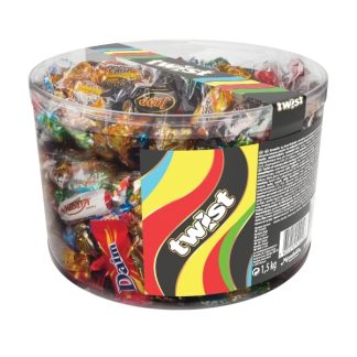 Chokolade Twist 1500g i plastbøtte (muovinen)