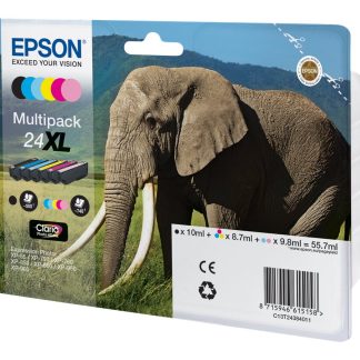 Epson Elephant Multipack 6-colours 24XL Claria Photo HD Ink