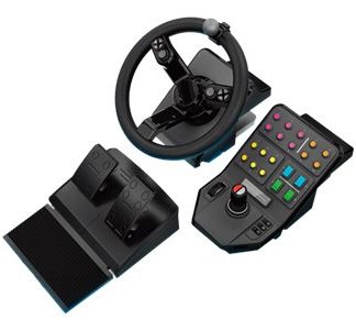 Logitech Heavy Equipment - G-sarja - ohjauspyörä- ja poljinsarja - kaapelointi - PC:lle