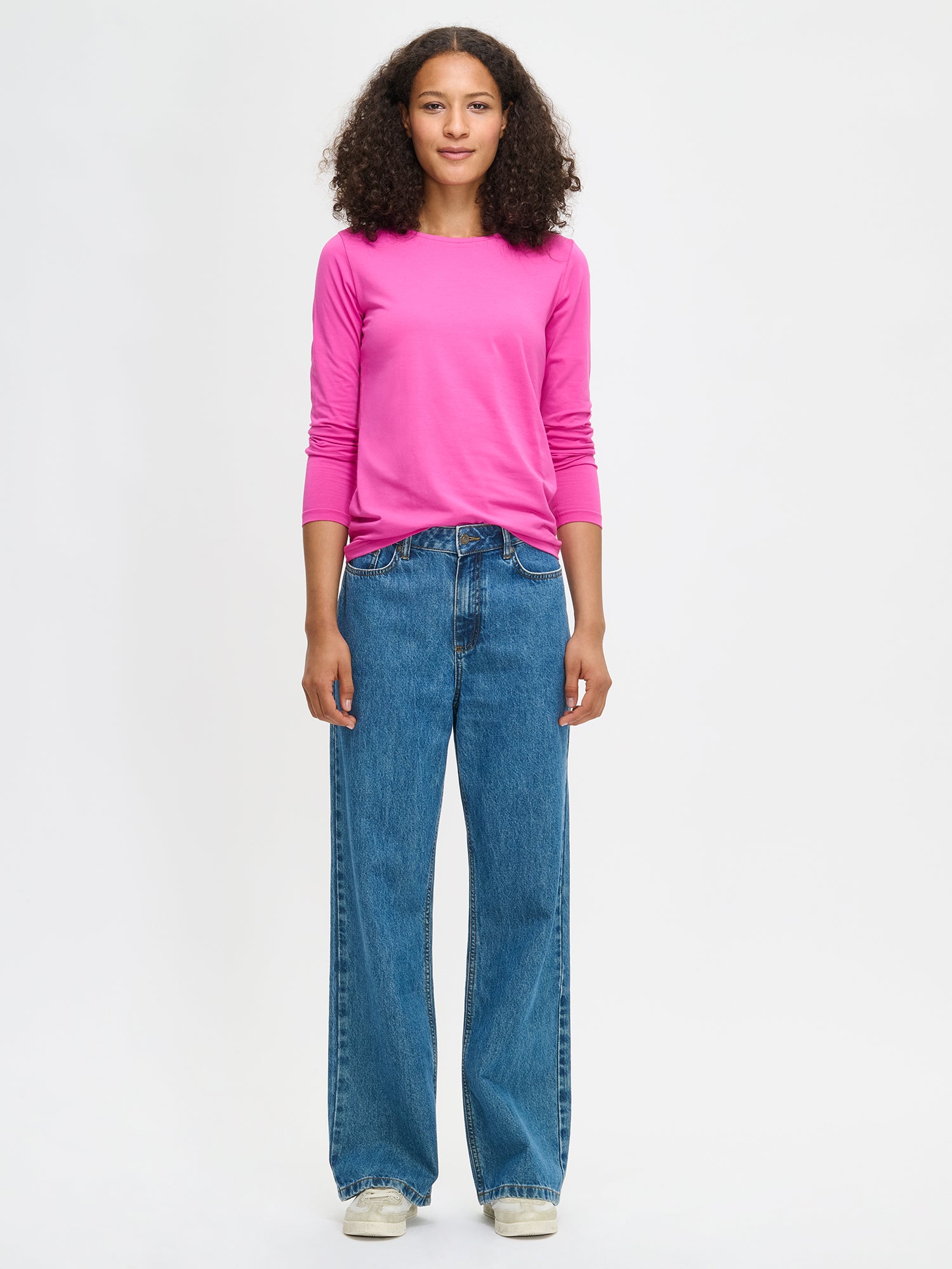 Nanso BASIC pitkähihainen pusero - pinkki-XS