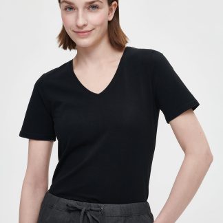 Nanso BASIC t-paita v-pääntiellä - musta-XXL