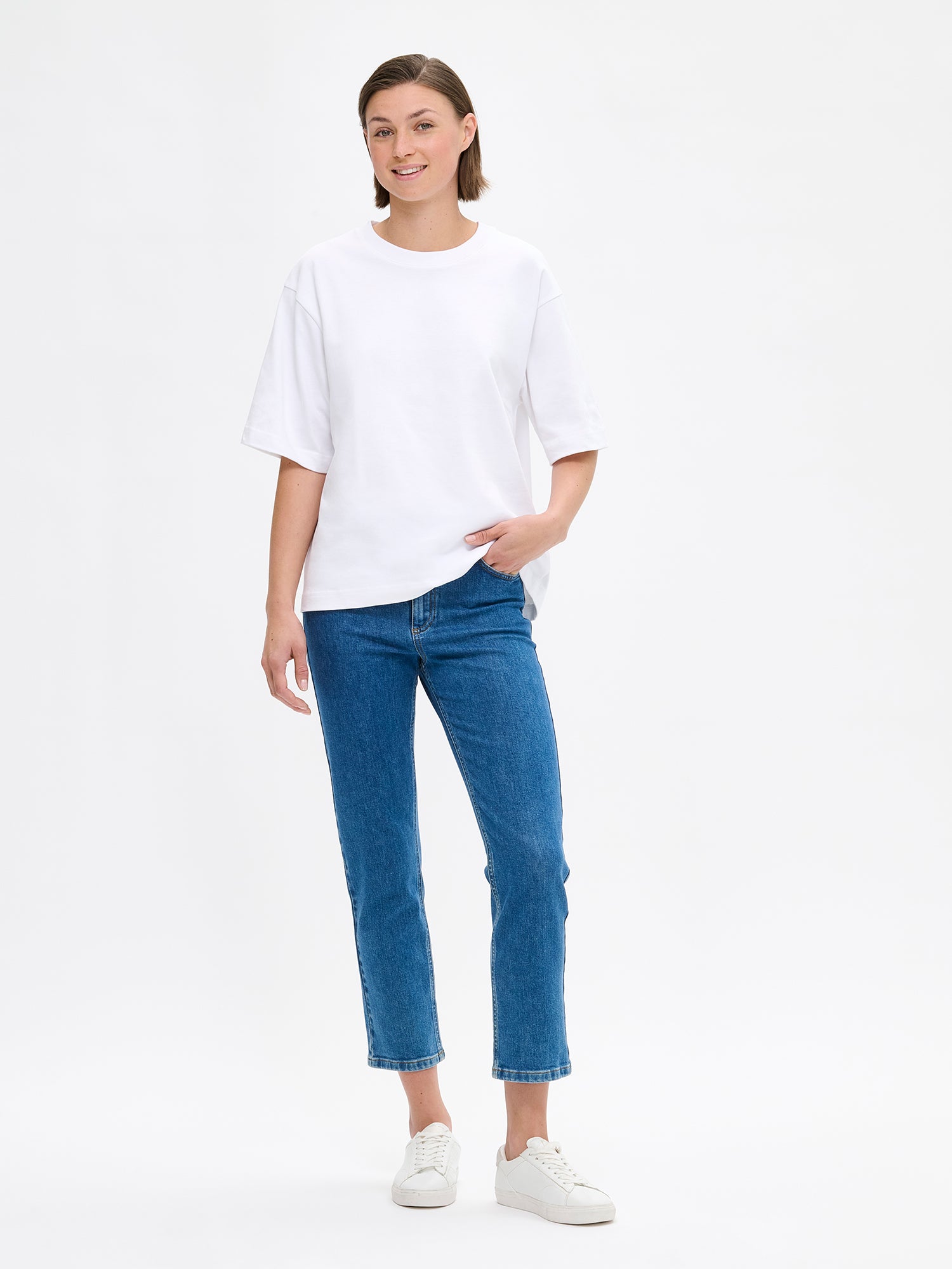 Nanso CROPPED KAPEE farkut - sininen-40