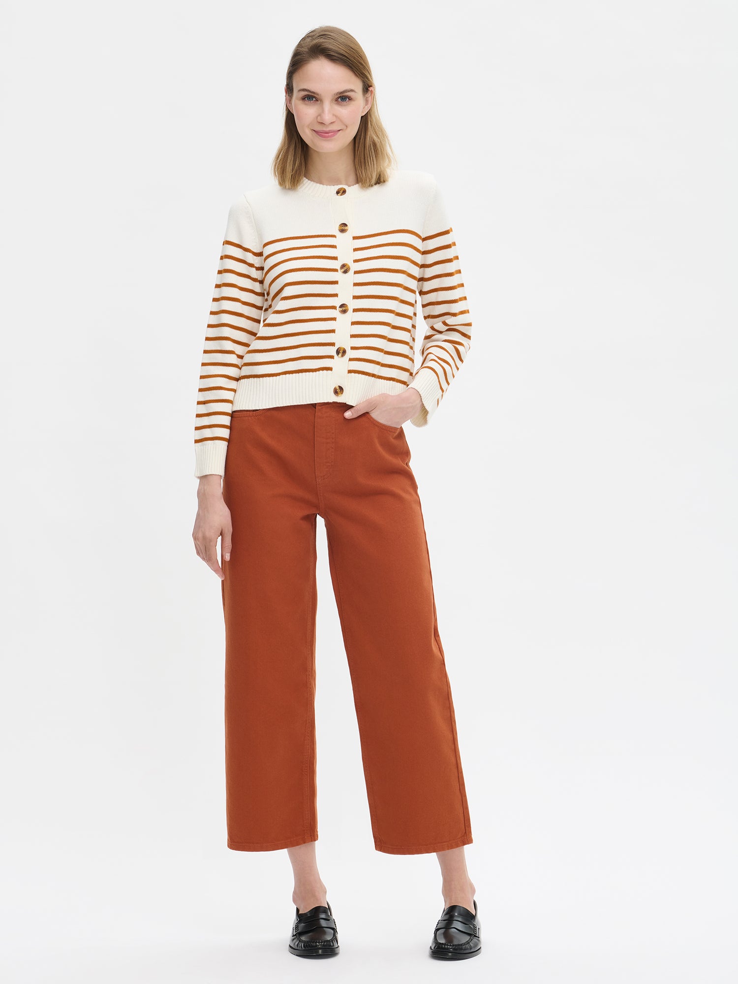 Nanso CROPPED LEVEE farkut - ruskea-48