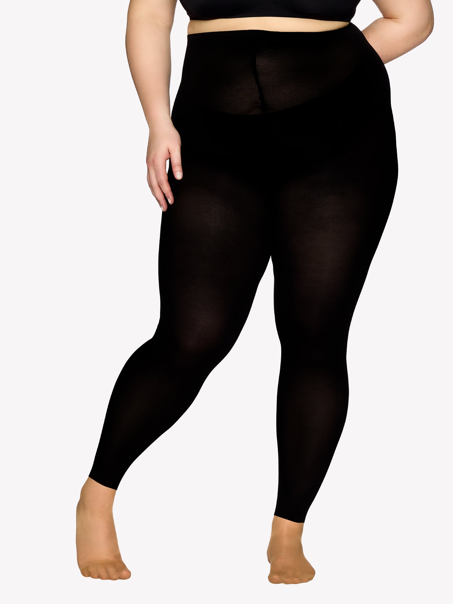 Nanso CURVY 80 den leggingsit - musta-56-60