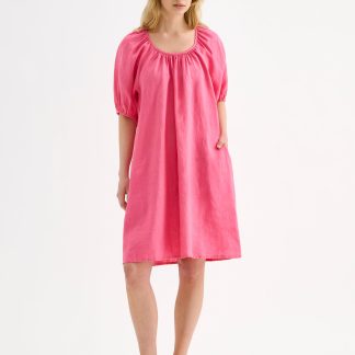 Nanso DONNA lyhyt pellavamekko - pinkki-36
