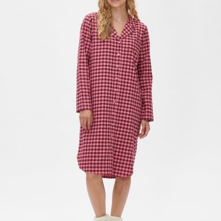 Nanso FLANELLI paitamekko - pinkki-burgundy-XS