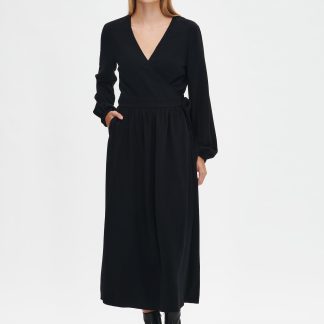 Nanso KORNELIA pitkä kietaisumekko - musta-38