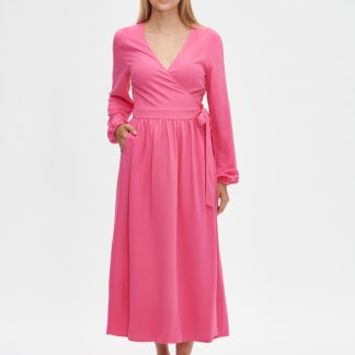 Nanso KORNELIA pitkä kietaisumekko - pinkki-44