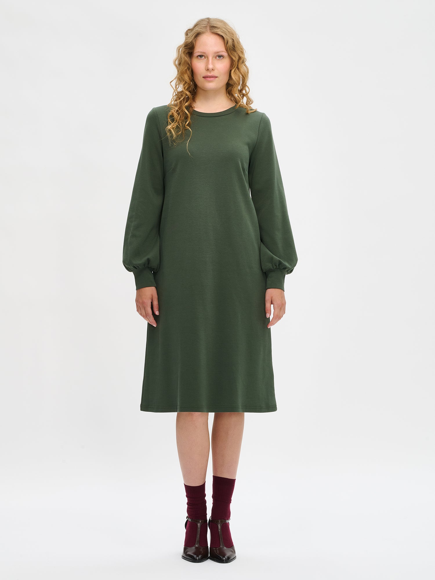 Nanso LEIJA pitkä mekko - tummanvihreä-XS
