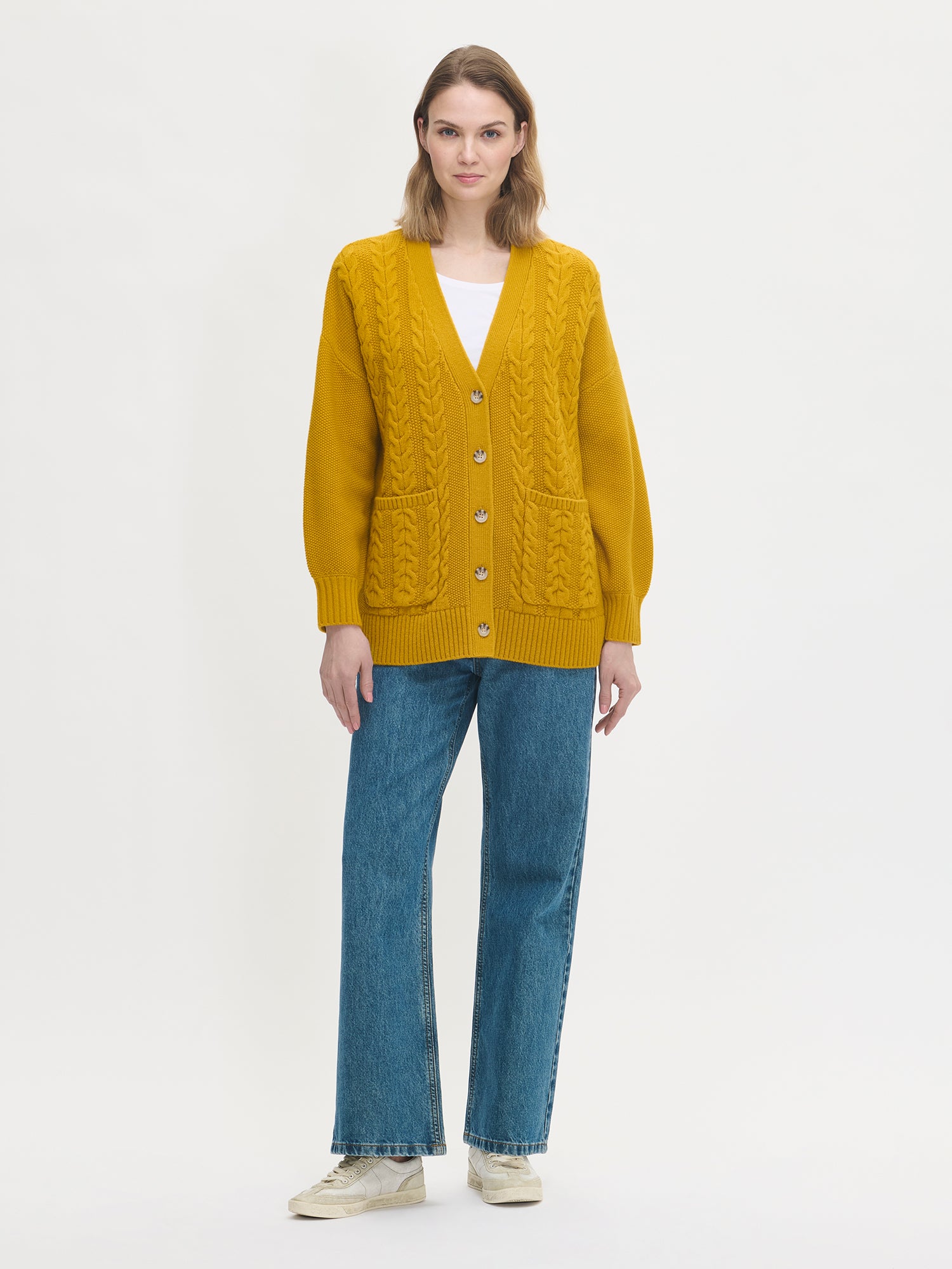 Nanso PALMIKKO neuletakki - keltainen-XL