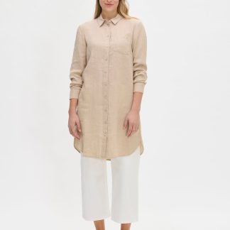 Nanso PELLAVA pitkä paitapusero - beige-44