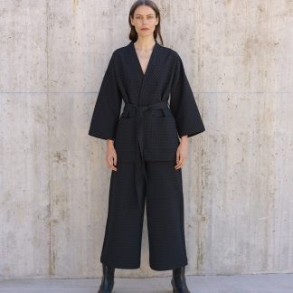 Nanso RELIEFI kimonotakki - musta-XL