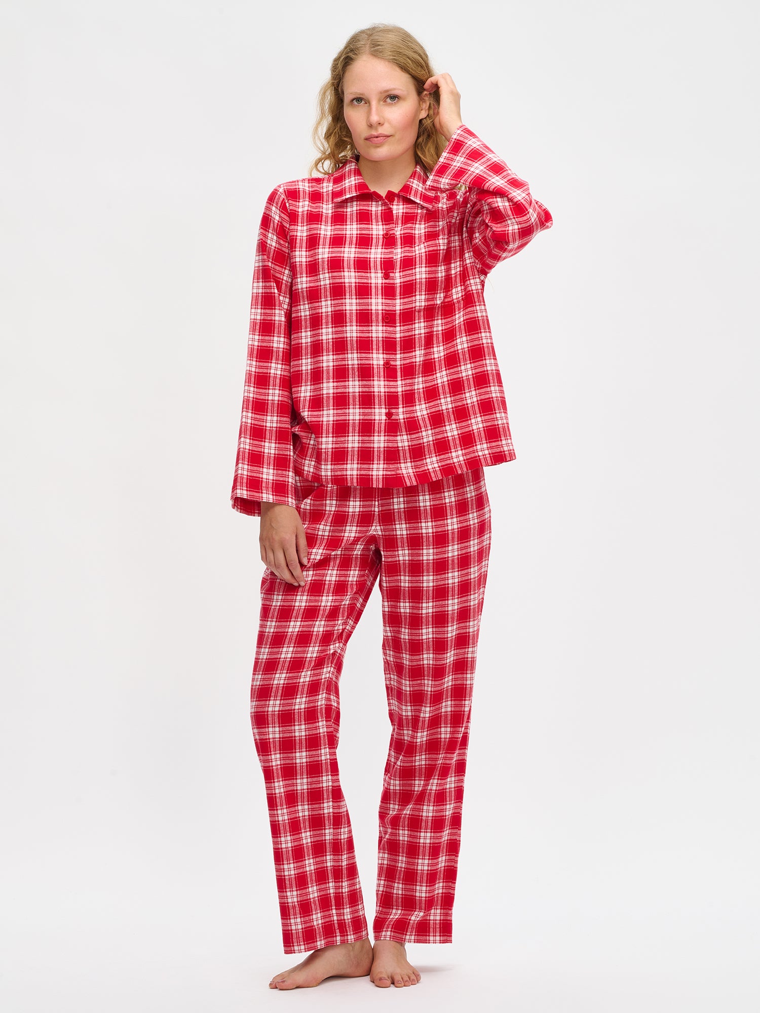 Nanso RUUTU pyjamahousut - punainen-XS