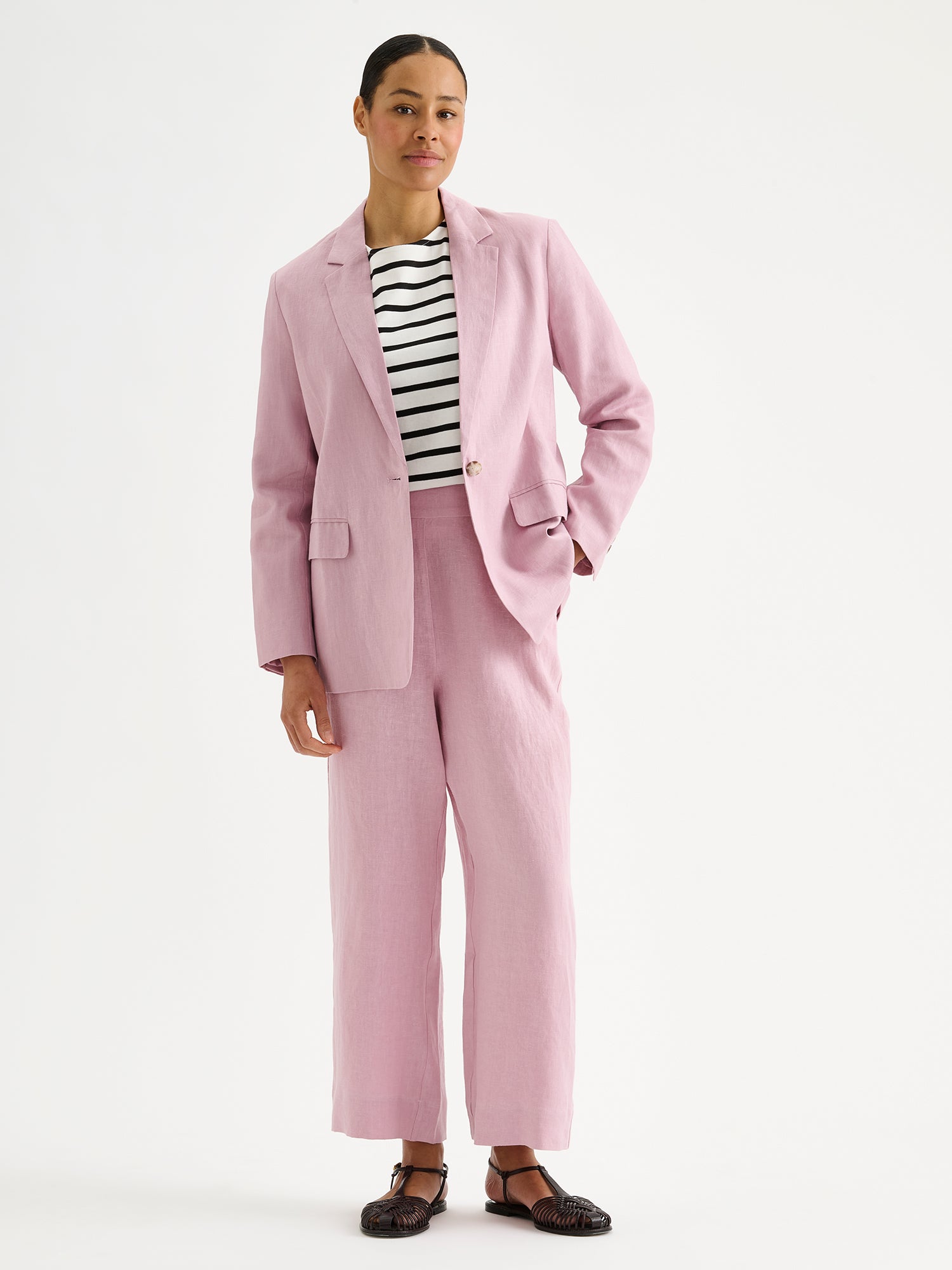 Nanso SAARI culottes-pellavahousut - roosa-36
