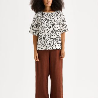 Nanso SAARI culottes-pellavahousut - ruskea-38