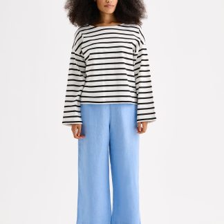 Nanso SAARI culottes-pellavahousut - sininen-48