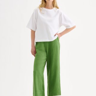 Nanso SAARI culottes-pellavahousut - vihreä-46