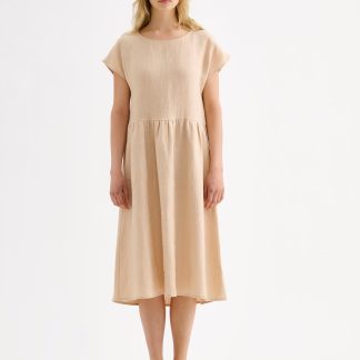 Nanso SAARI pellavamekko - beige-46
